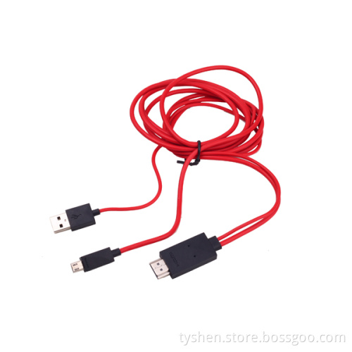 Mhl Cable for 11 Pin Micro USB Device, Sumsung S3/S4/S5 etc Supported